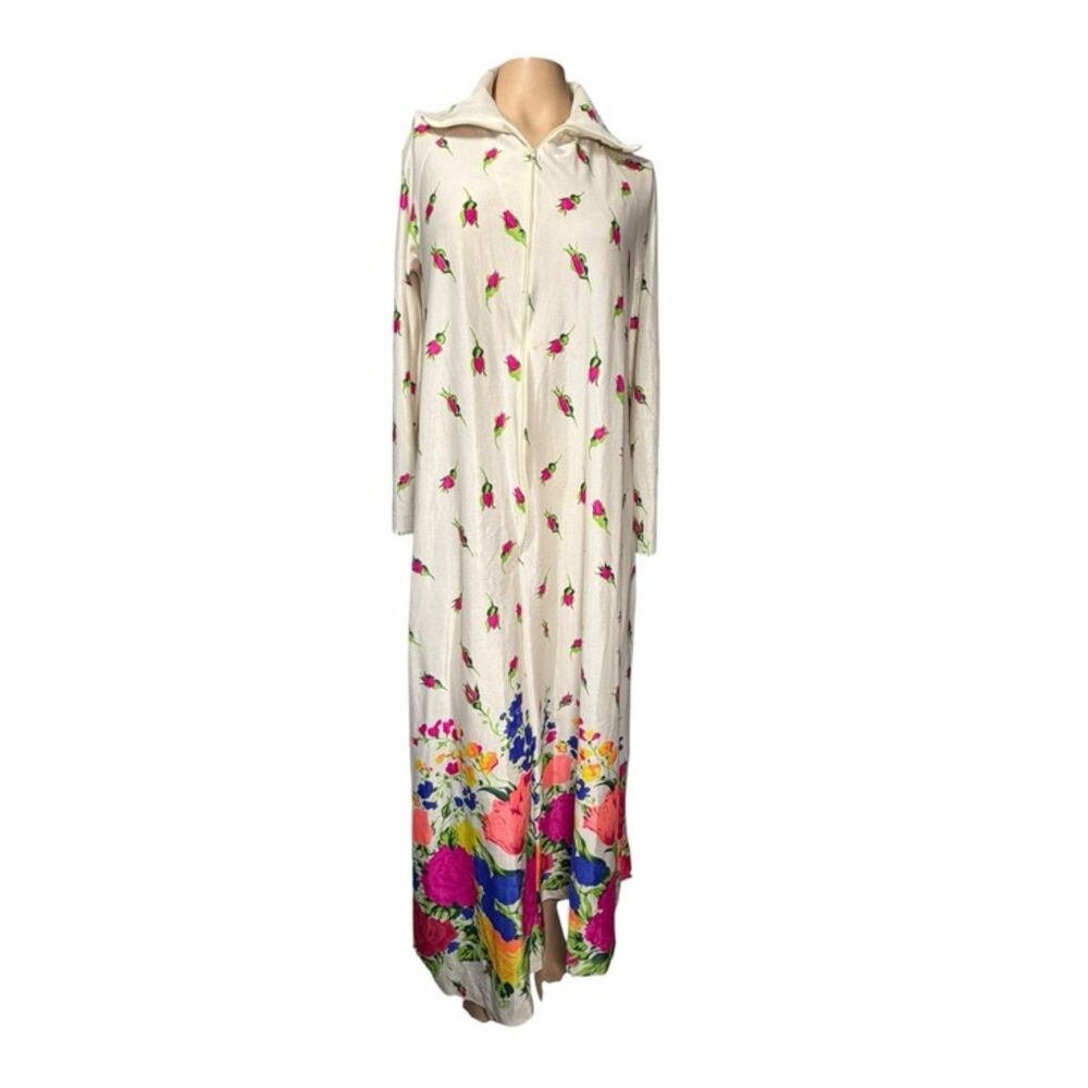 Vintage Butterfield 8 Floral Maxi Lounge Dress USA Made Small